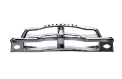 Grille Assembly - Chrome with Black Lettering - 54-55 Chevy Pickup Truck Suburban
