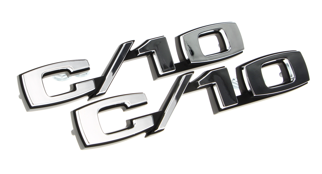 Front Fender Emblem - \"C/10\" - LH/RH Pair - 69-70 Chevy C10 Pickup Blazer Suburban