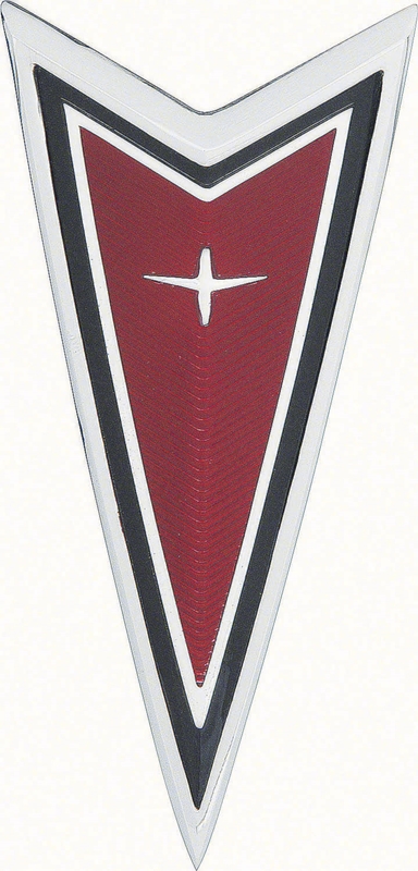 Bumper / Header Emblem, Red Arrowhead - 77-81 Firebird Bumper Cover; 77-79 Ventura Phoenix Header; 77-79 LeMans Header