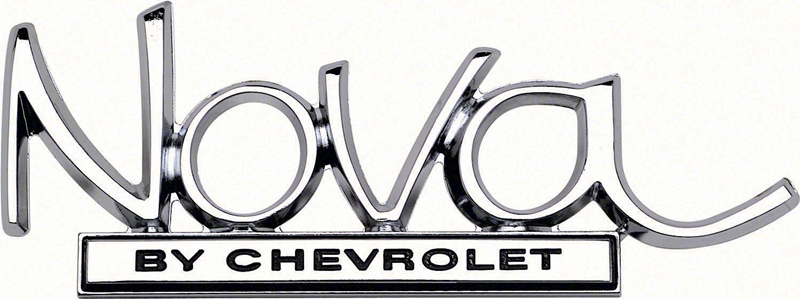 Trunk Emblem - \"Nova BY CHEVROLET\" - 68-72 Chevy II Nova
