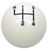 Shift Ball - White - 4- Speed Hurst Shifter, 3/8