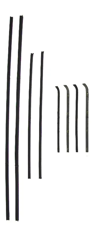 Front Door Window Channel Kit - 8pcs - 60-63 Chevy GMC C/K Pickup Truck Suburban - w/o Metal Framed Glass