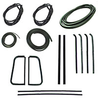 Weatherstrip Kit, Full, w/o Reveal Trim Groove (9pcs) - 55-59 Chevy GMC Truck ('55 2nd Series)