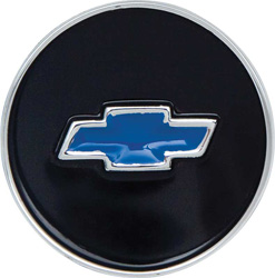 Horn Shroud Emblem - Blue Bowtie - 69 Nova Camaro Chevelle El Camino (Standard steering wheel)
