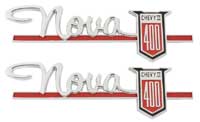 Quarter Panel Emblems - "Nova Chevy II 400" - LH/RH Pair - 62 Chevy II Nova