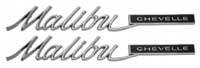 Quarter Panel Emblems - "Malibu CHEVELLE" - LH/RH Pair - 65 Chevelle