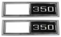 Side Marker Bezels - Front - "350" - LH/RH Pair - 68 Chevelle El Camino Fullsize Chevy Car; 68-69 Chevy II Nova