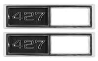 Side Marker Bezels - Front - "427" - LH/RH Pair - 68 Chevelle El Camino Fullsize Chevy Car; 68-69 Chevy II Nova