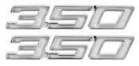 Fender Emblems - "350" - LH/RH Pair - 70-72 Chevelle; 69-70 Fullsize Chevy Car
