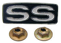 Horn Shroud Emblem - "SS" with Hardware - 69 Camaro