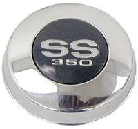 Steering Wheel Horn Cap (Standard & Deluxe) - Polished Chrome with "SS 350" Inseert - 67 Camaro RS or SS