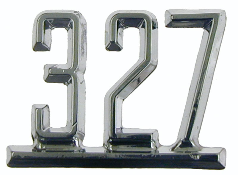 Fender Emblem - \'\"327\" - LH or RH (Sold Each) - 65-67 Chevy II Nova Chevelle El Camino Impala; 67 Camaro