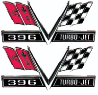Fender Emblems - 396 Turbo-Jet Flag - 65-67 Camaro Chevelle