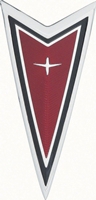 Bumper / Header Emblem, Red Arrowhead - 77-81 Firebird Bumper Cover; 77-79 Ventura Phoenix Header; 77-79 LeMans Header