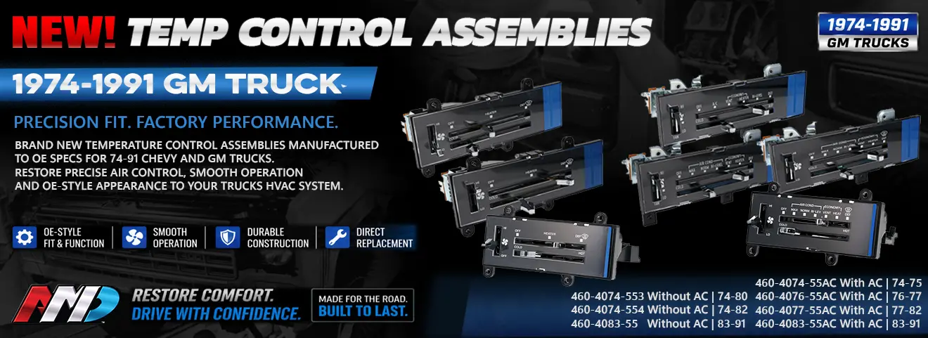 New from Auto Metal Direct: Factory-Correct Temperature Control Assemblies for 1974-1991 Chevy & GMC Squarebody Trucks and SUVs