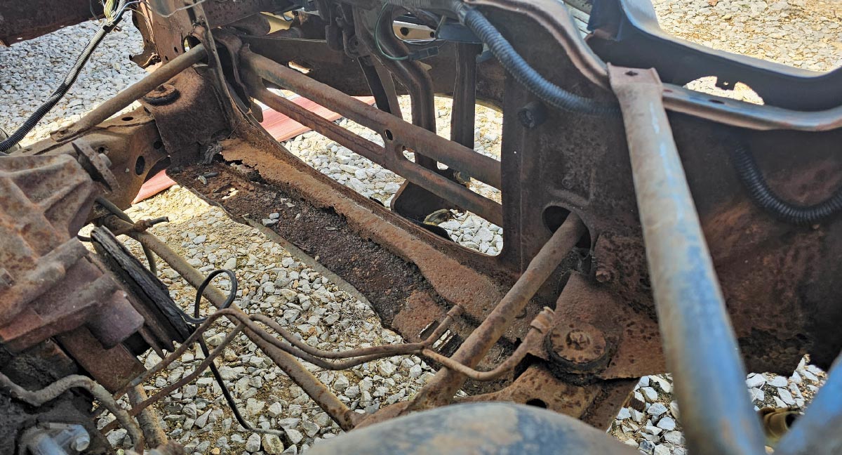 1974 Camaro large bumper structure removed