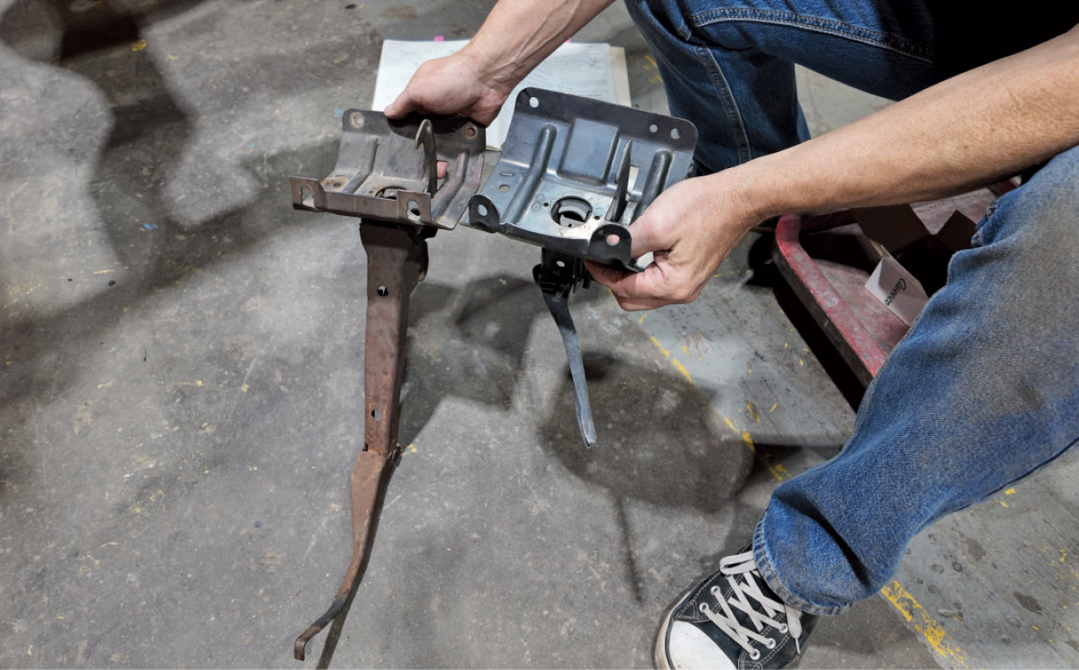 Camaro hood latch modification for RS header panel